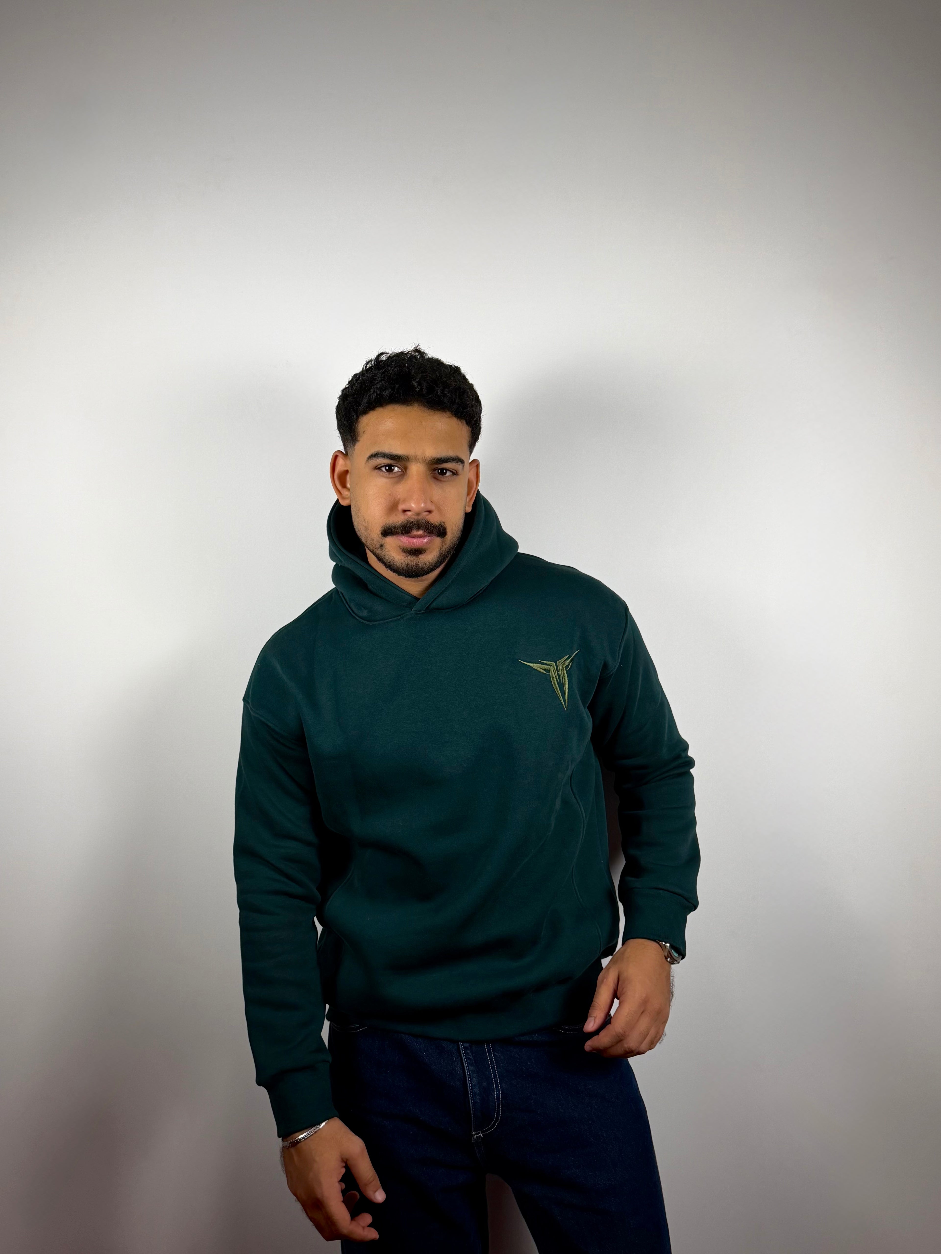 Hoodie -Boxy Fit -Dark Olive