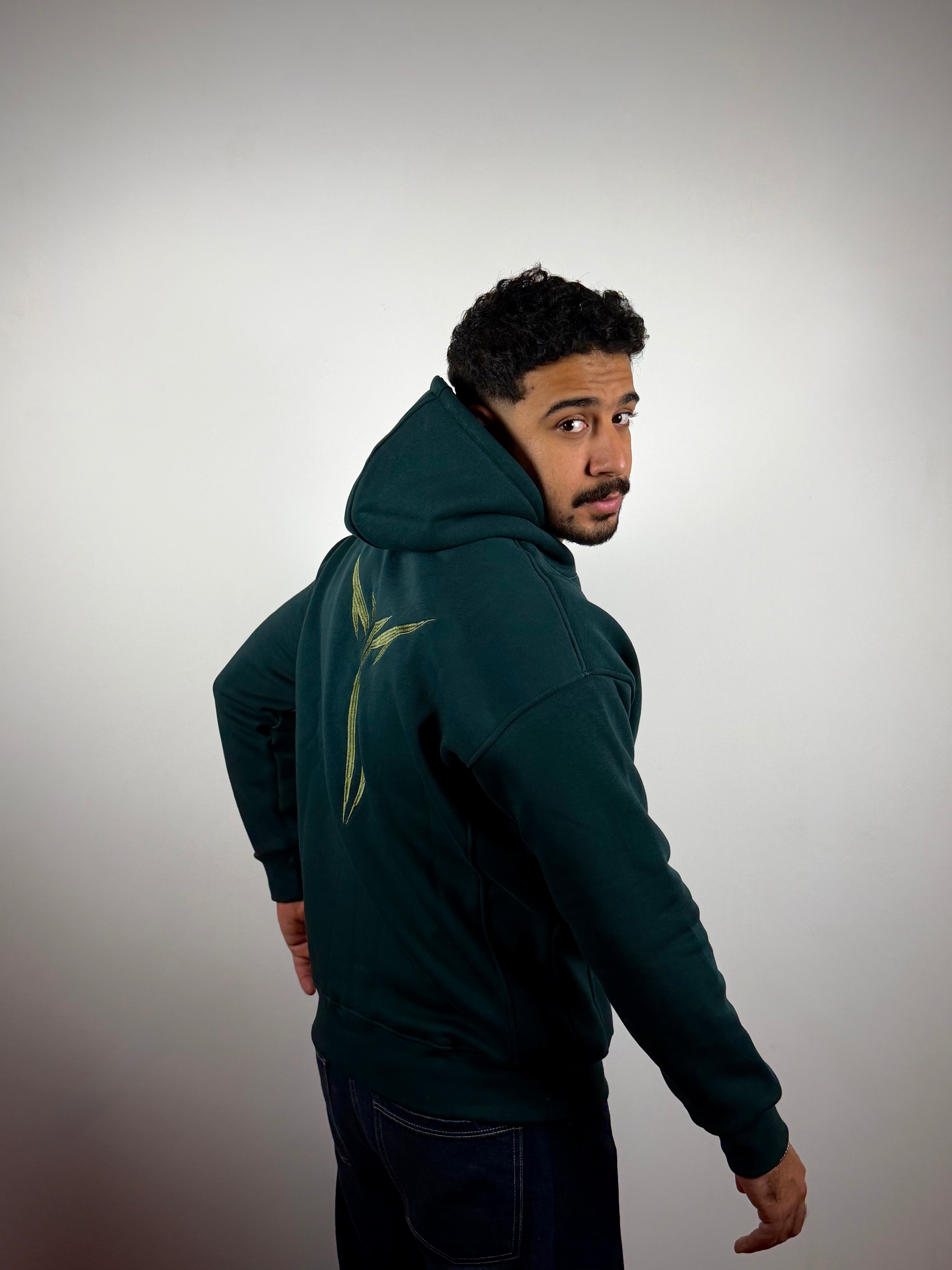 Hoodie -Boxy Fit -Dark Olive