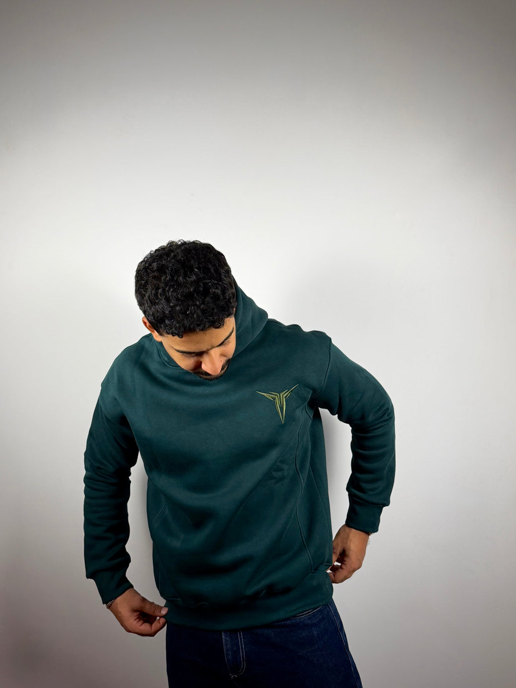 Hoodie -Boxy Fit -Dark Olive