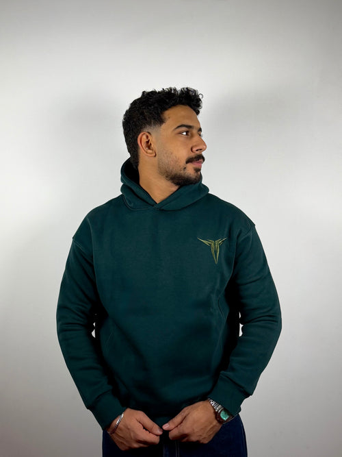 Hoodie -Boxy Fit -Dark Olive