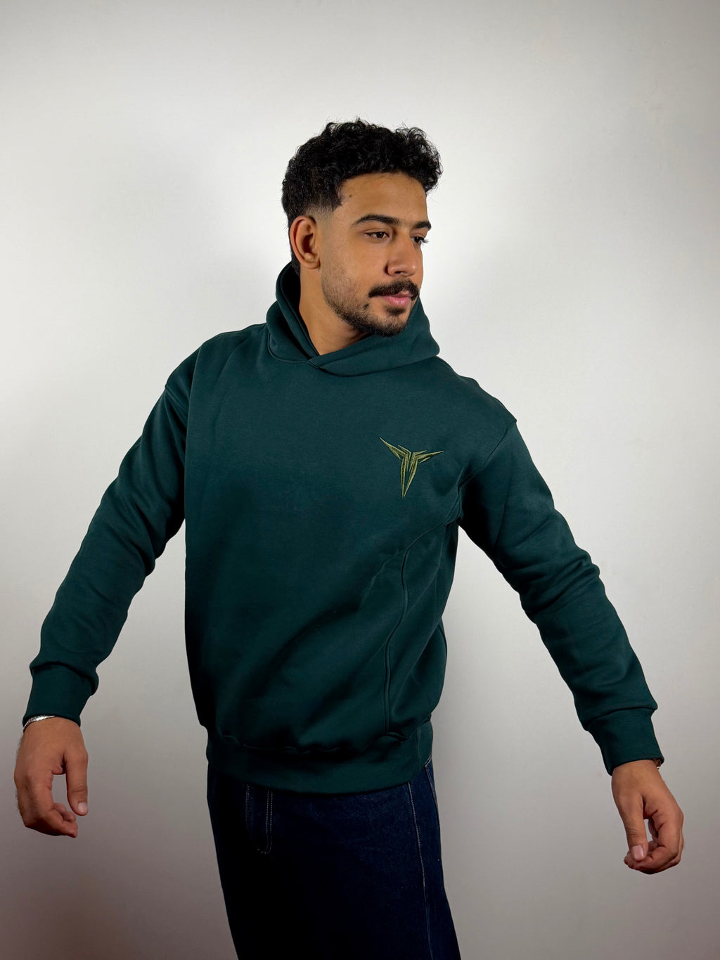 Hoodie -Boxy Fit -Dark Olive